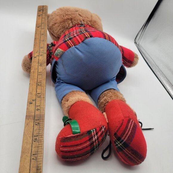 DAKIN Learn To Dress 18" Plush Bear Vintage 1977 Plaid Tartan Coat Pinwheel Hat - Picture 12 of 16